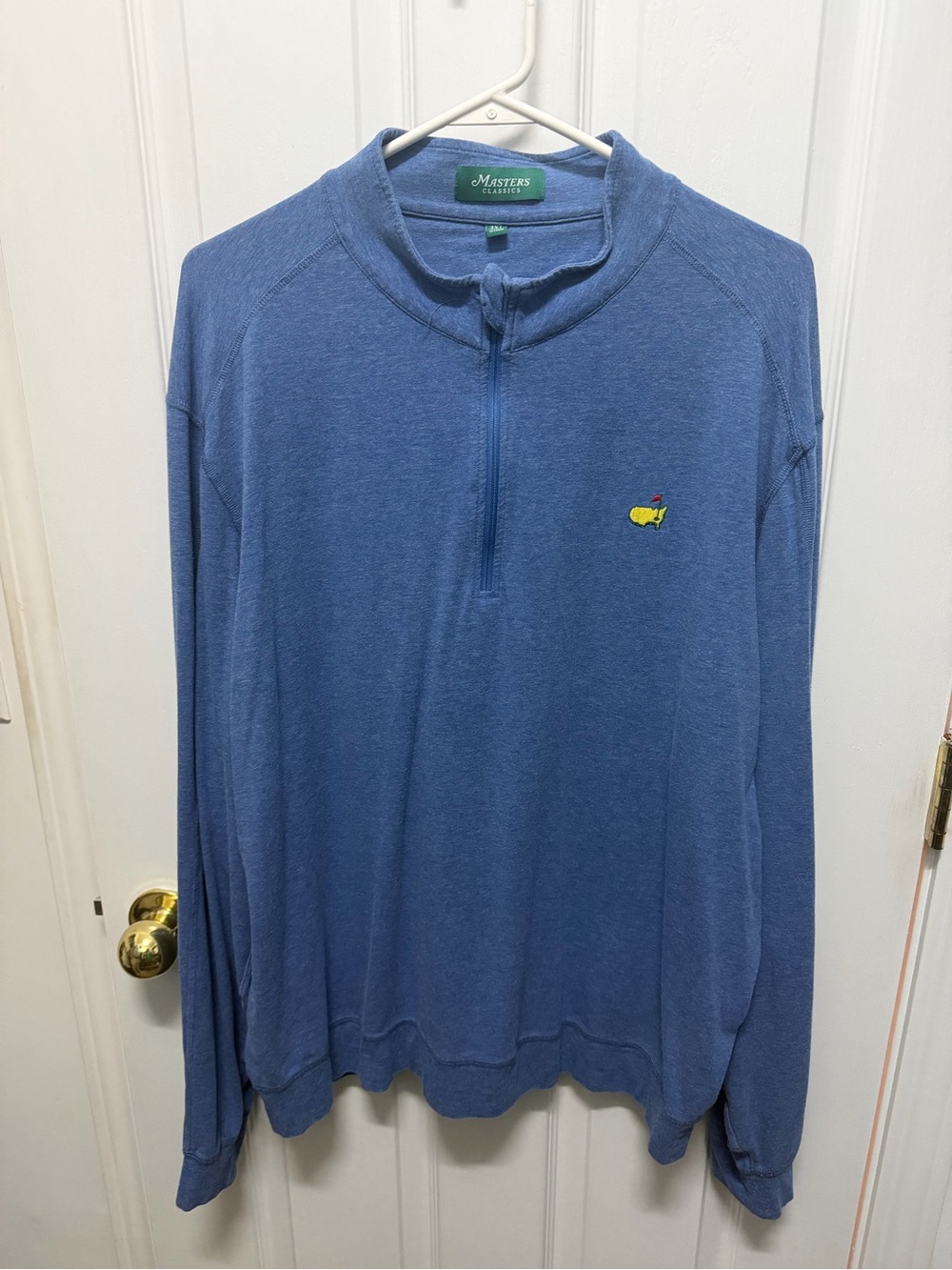 Masters Light Blue Half-Zip Pullover with Embroidered Logo